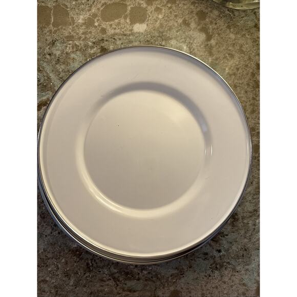 Formation White Salad Plate Farmhouse Enamelware 9” ***Set Of SIX*** - Picture 3 of 9